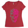 two coloured patterned skull   mens funny Women's Triblend Scoop T-shirt