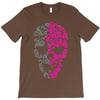 two coloured patterned skull   mens funny T-Shirt
