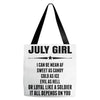 Super July Girl Tote Bags