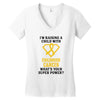 I'm Raising A Child With Childhood Cancer What's Your Super Power Women's V-Neck T-Shirt