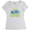 i bleed blue and green Women's Triblend Scoop T-shirt