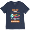 walk away i have anger issues and a serious dislike for stupid people V-Neck Tee
