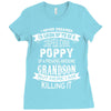 Super Cool Poppy Of A Freaking Awesome Grandson Ladies Fitted T-Shirt