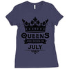 Queens Are Born In July Ladies Fitted T-Shirt