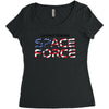 United States Space Force American Flag Women's Triblend Scoop T-shirt