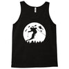skiier moon moonlight silhouett Tank Top
