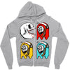 pac skull copy Zipper Hoodie