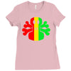 rasta skull and crossbones Ladies Fitted T-Shirt