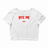bite me halloween vampire teeth Crop Top