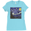 tardis starry night Ladies Fitted T-Shirt