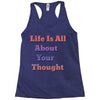 life is all Racerback Tank
