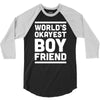 world's okayest boyfriend couple love funny 3/4 Sleeve Shirt