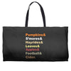 fall helvetica Weekender Totes