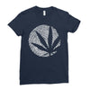 cannabis fingerprinting (white) Ladies Fitted T-Shirt