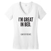great in bed Women's V-Neck T-Shirt
