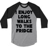 i enjoy long walks to the fridge 3/4 Sleeve Shirt