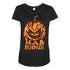 mad halloween pumpkin Maternity Scoop Neck T-shirt