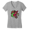 pink punk wolf Women's V-Neck T-Shirt
