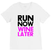 run now wine later V-Neck Tee