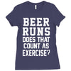 beer runs does that count as exercise funny Ladies Fitted T-Shirt