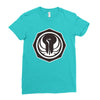 white and black Ladies Fitted T-Shirt