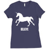 unicorn believe Ladies Fitted T-Shirt