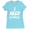 I Need Wi-Fi Ladies Fitted T-Shirt