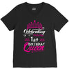 Celebrating With the 1st Birthday Queen V-Neck Tee