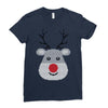 christmas reindeer rudolph Ladies Fitted T-Shirt
