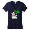 heapy new year funny santa claus christmas Women's V-Neck T-Shirt