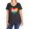 Yes Lgbt Heart Ladies Curvy T-Shirt