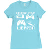 choose your weapon gamer finny retro Ladies Fitted T-Shirt