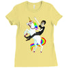 unicorn and human best friends Ladies Fitted T-Shirt