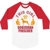 This Girl Loves Her Doberman Pinscher 3/4 Sleeve Shirt