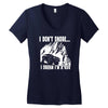 i dont snore i dream i`m a 4 x 4 Women's V-Neck T-Shirt