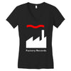factory records   retro record label   mens music Women's V-Neck T-Shirt