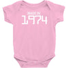made in 1974 birthday celebration funny retro Baby Onesie