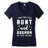 i have two titles aunt and dogmom and i rock them both Women's V-Neck T-Shirt