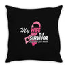 My Wife Is A Survivor Throw Pillow