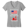 We Stand For The Flag We Kneel For The Fallen Women's V-Neck T-Shirt