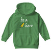 be a hero logo white Youth Hoodie