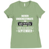 never underestimate an old man who was born in september Ladies Fitted T-Shirt