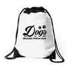 Dogs Because People Suck Drawstring Bags