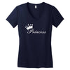 princess sticker vinyl decal die cut   girl crown car window baby wall Women's V-Neck T-Shirt