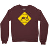 tractor crossing farmer's road warning sign Crewneck Sweatshirt
