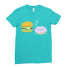 cheeseburger pranks doughnut Ladies Fitted T-Shirt