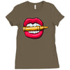 bullet in mouth Ladies Fitted T-Shirt