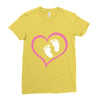 Baby Girl with Heart Any Name Customized Ladies Fitted T-Shirt