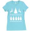 christmas scene reindeer funny Ladies Fitted T-Shirt