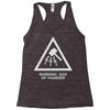 warning god of thunder Racerback Tank